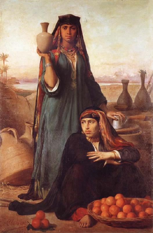 Felix-Auguste Clement Women Selling Water and Oranges on the Road to Heliopolis oil painting image